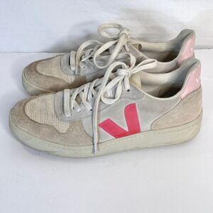 VEJA V-10 B-Mesh  Sneakers Multico Natural Rose Fluo Size 9 EUR 40 Neon Pink